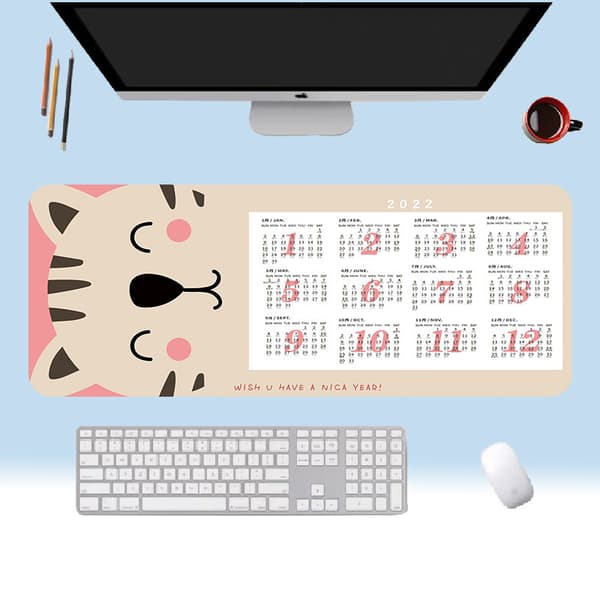2022 Musemattekalender Rektangel Sklisikker Gummimatte for C