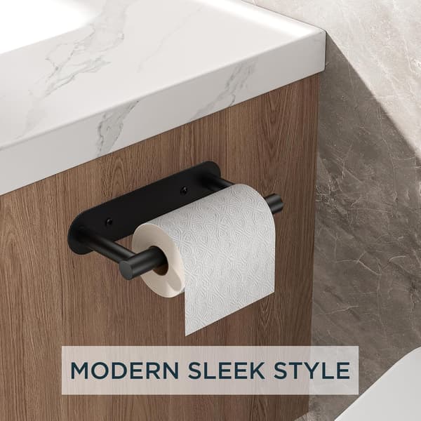 Toiletpapirholder, vægmonteret roterende papirhåndklædeholder til badeværelse, rustfrit stål, sort