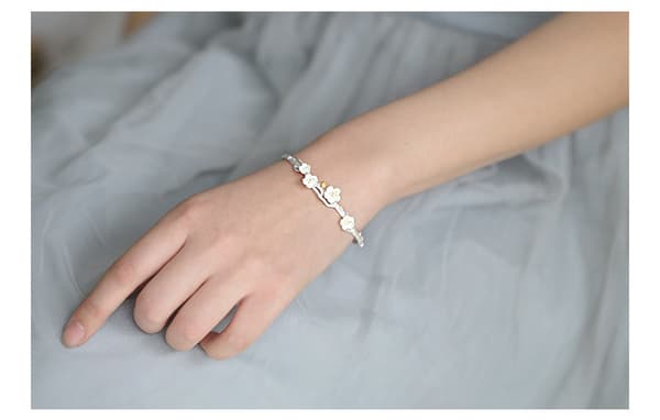 Justerbar sølv bangle armbånd, kvinder 925 sterling sølv brac