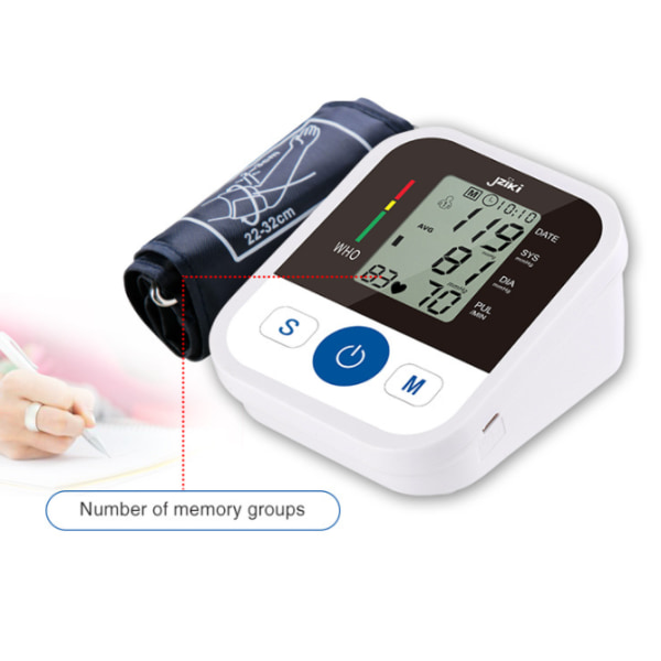 Elektronisk overarms blodtryksmåler, manchetpositioneringskon