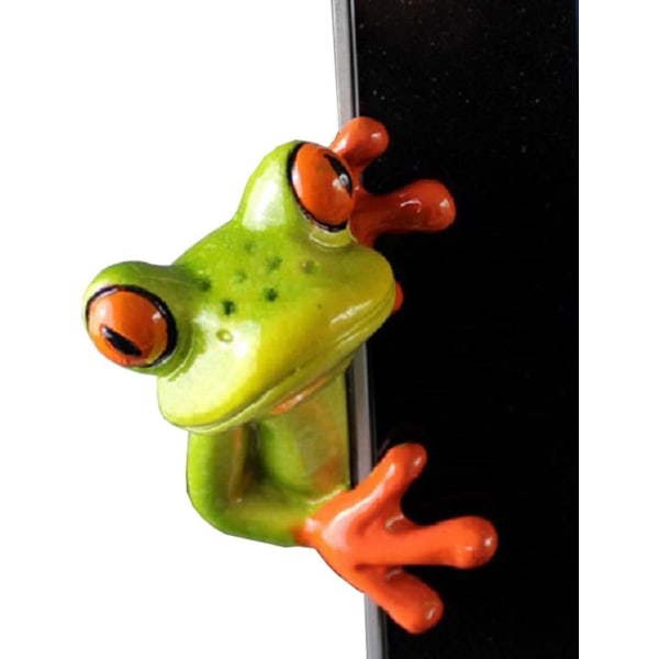 3D-utskrift Creative Green Frog Statuses Datorskärm Ornament