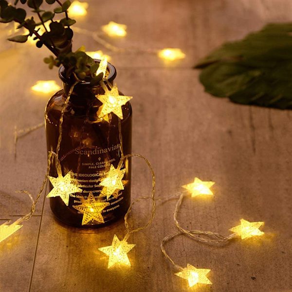20 LED-stjärnljus 10 FT Fairy Christmas Lights Batteri Op
