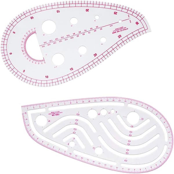 4 kappaletta ompelulinjaa Vaaterivi Metric Ruler Curve Ruler
