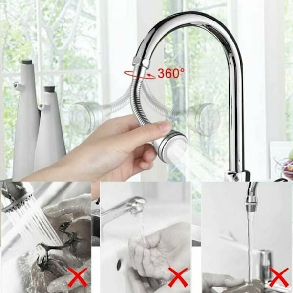 Ruostumattomasta teräksestä + ABS:stä valmistettu keittiöhana 19 cm keittiöhanan suihkupää