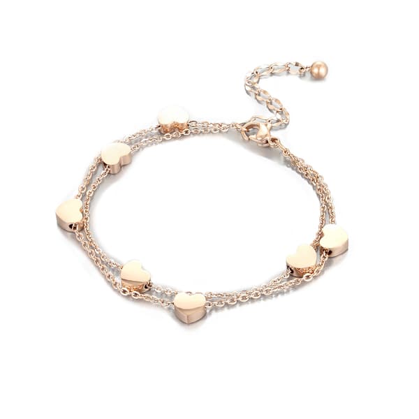 Kærlighed Rustfrit Stål Link Kæde Blank Hjerte Charms Armbånd til c