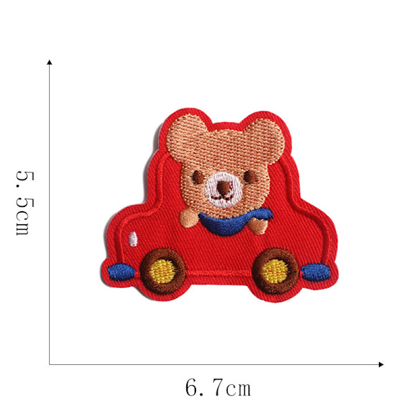 18 kpl sarjakuva-auto ja lentokonepuku yhdistelmä, kirjailtu kangas