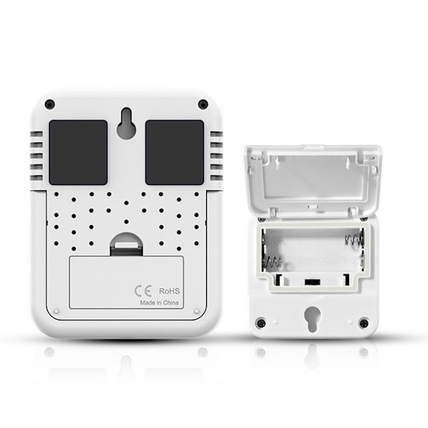 Digital Hygrometer Termometer, Inomhus Utomhus Hygrometer Termometer med Trådlös Utomhussensor för Kontor, Hem, Sovrum (Svart)