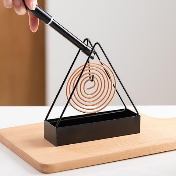 1 stk. Jern Myggespiralholder Røgelseholder Afvisende Cense Sort