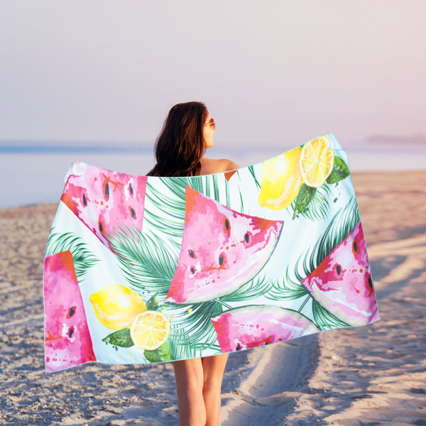 Oversized Beach Towel Microfiber Towels, Lemon&watermelon Hand To