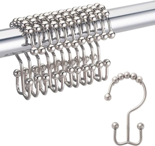 Rostfri duschdraperikrok Metall Dubbel Sl