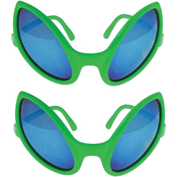 Green Alien Glasses 5 1/2 Inch Sunglasses, One Size, 2 Pack