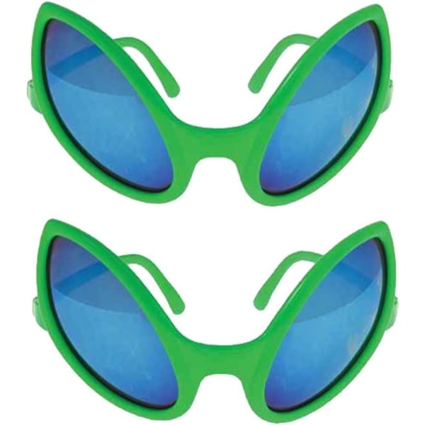 Grønne Alien Glasses 5 1/2 tommers solbriller, One Size, 2 Pack