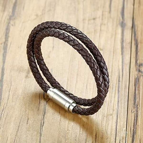 Läderarmband för män | Äkta flätad lädermanschett Bang