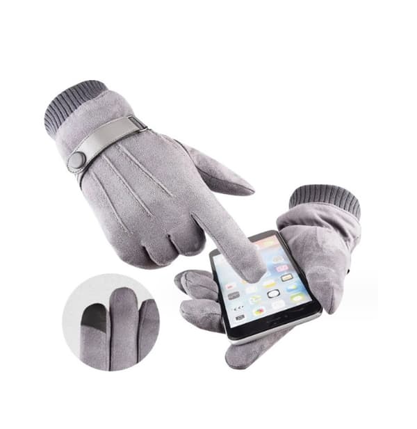 1PC （L）Grå Vinter Varme Touchscreen Handsker til Mænd Kvinder Ther