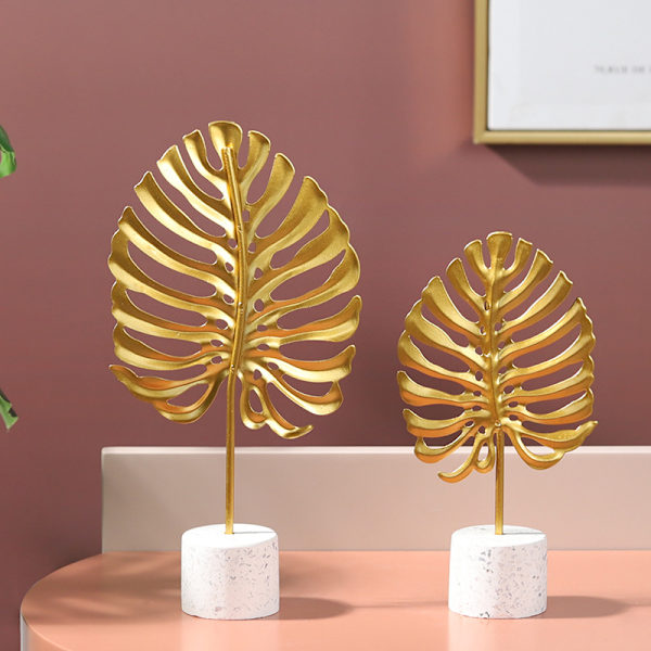 Nordisk let luksus guld jern skildpadde ryg blad ornamenter stue R