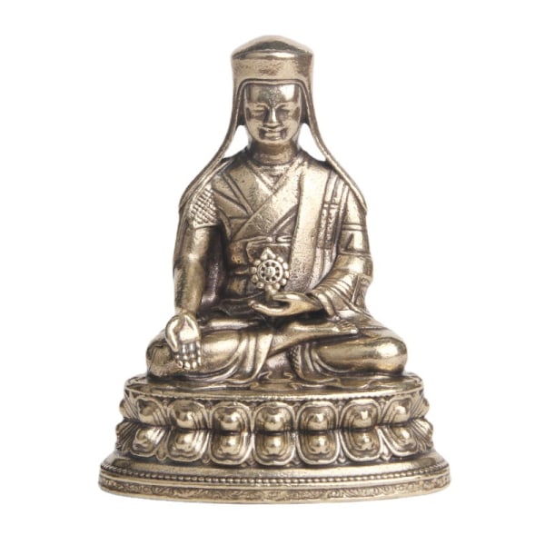 Tibetansk Sakya Five Ancestors Messing Buddha Statyer, Ornament, Bas