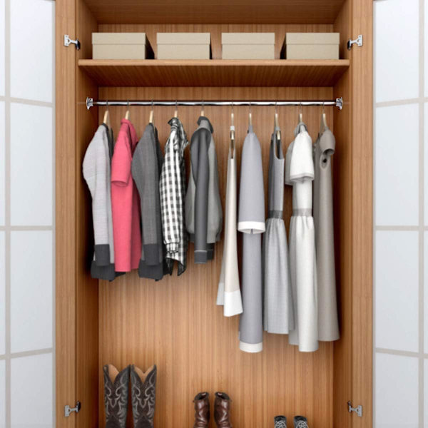 4-delt gardinstangbrakett, 22 mm rustfritt stål U-formet garderobe