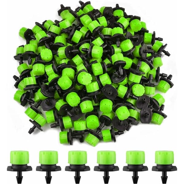 100 stk justerbar vanningsdrypper, 1/4'' dryppvanningssystem