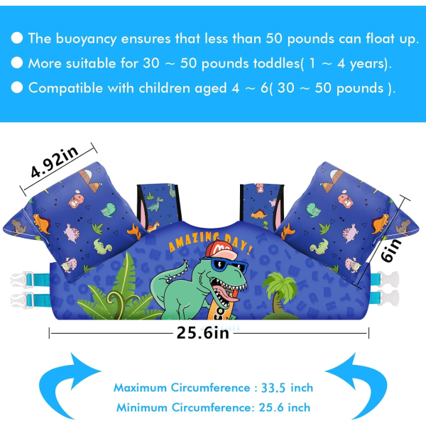 Badväst för barn för 22-66 pund pojke och flicka, toddler
