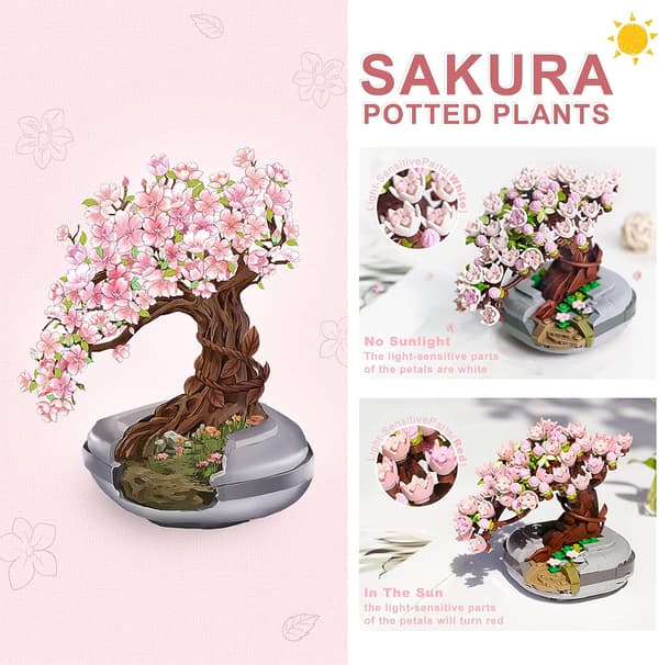 Mini Bricks Sakura Bonsai Modell 426 stk Kreativ DIY Simulering M