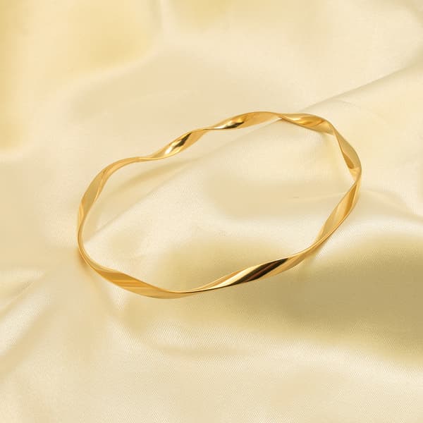 Ny Trendy Twist Rustfrit Stål Armring Armbånd til Kvinder Guld C