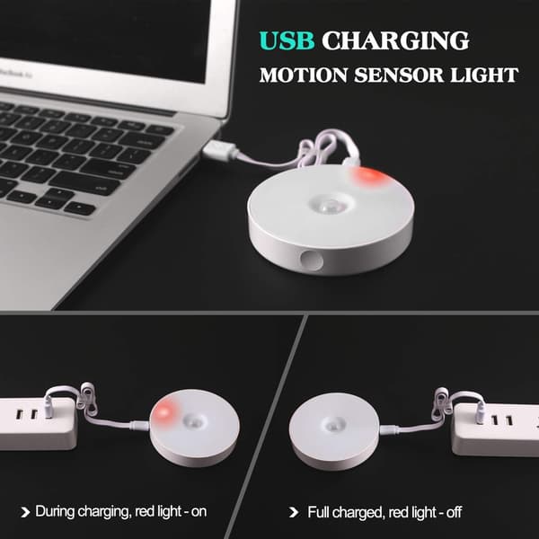 2 stk. LED-nattelys indendørs magnetisk bevægelsessensor med gratis