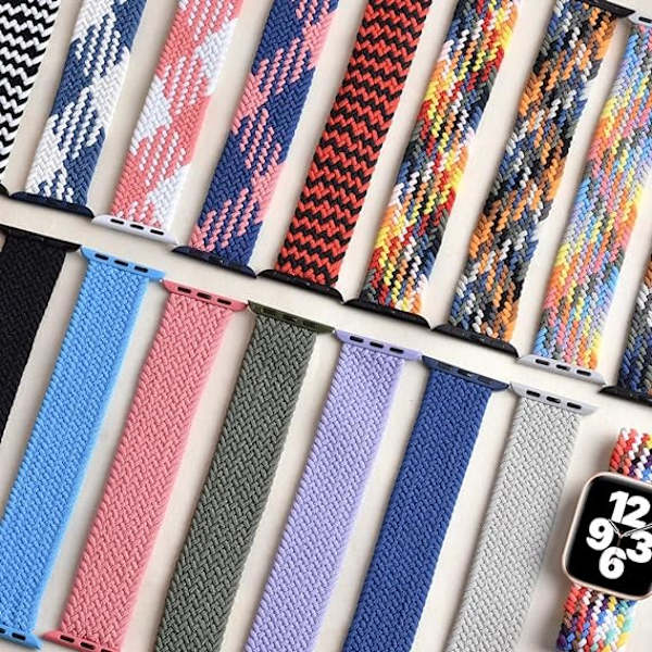 Flettet sololøkke kompatibel med Apple Watch-rem 42/44/45