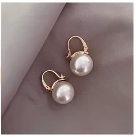 Elegante 925 Sterling Sølv Simulerede Skal Perle Drop Øreringe D