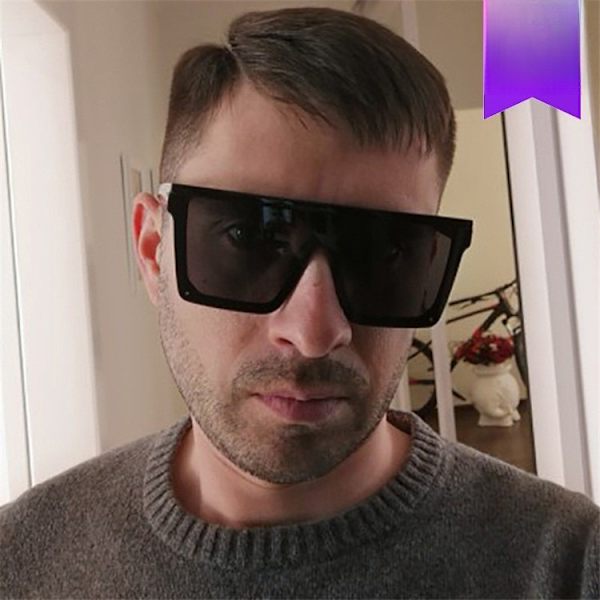 Vita nya stil solglasögon fyrkantiga extra stora lyx