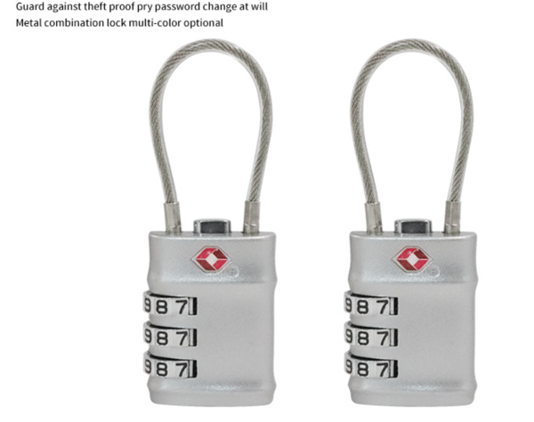 [2 Pack] TSA Bagagelås, 3-siffrigt Säkerhetshänglås, Kombination