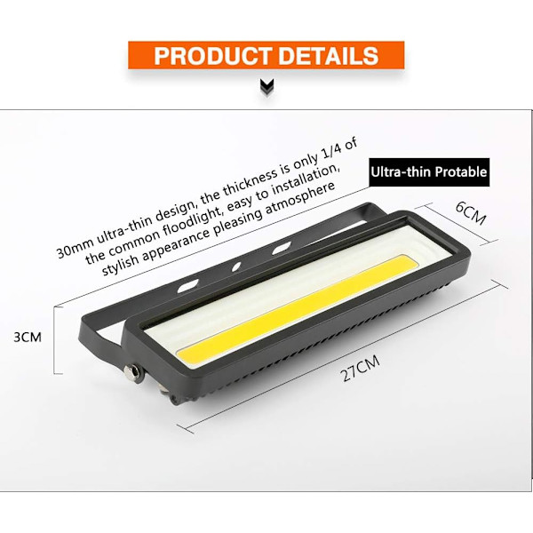 2 kpl 50W 4000LM ulkoseinä LED-valonheitin, 220V IP66 vedenpitävä