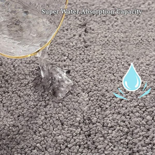 Badmatte, lite avrundet kvartsirkel dusjmatte, superabsorberende