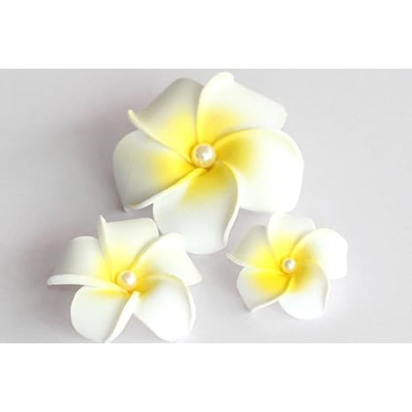 Damemode 3 stk Hawaiian White Plumeria Flower Foam Hår Cl