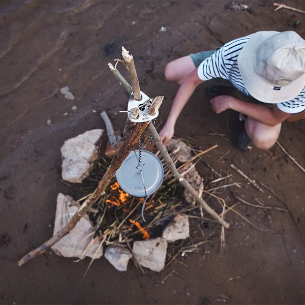 Camping Tripod Plade - Forvandl Grene til Lejrbrandstativ, Rustfrit