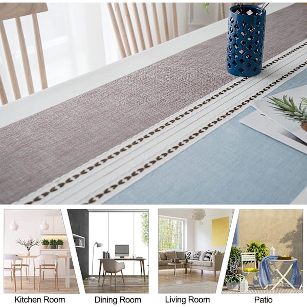 Rektangulär bordsduk i bomull och linne Jacquard dammsäker bordsduk