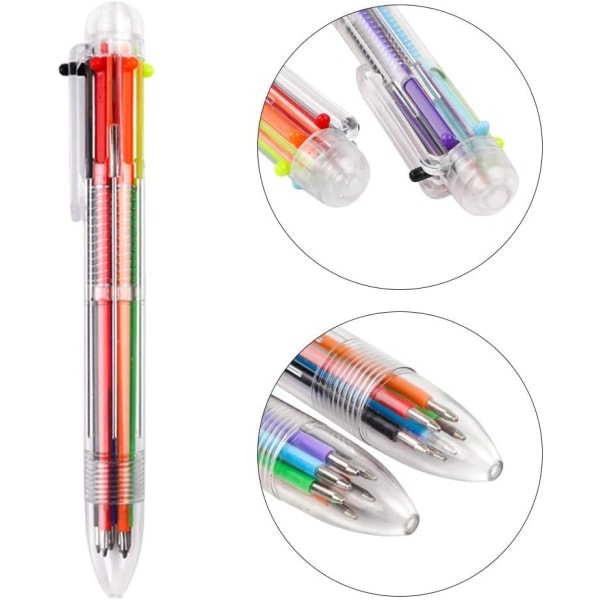 28 pakke flerfarvede kuglepenne 0,5 mm 6-i-1 regnbuepenne til K