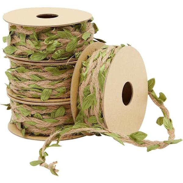 4 ruller burlap blad bånd til jungle safari fødselsdagsfest dekorationer