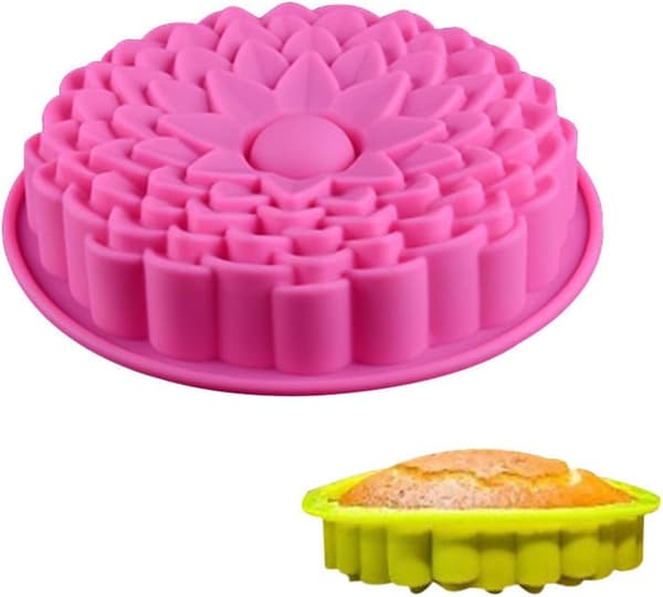 1PC Grønn Blomsterformet Hulrom Bakeutstyr Non-Stick Silikon