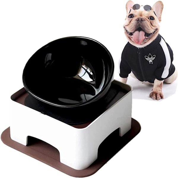 Bulldog skål halkfri hund katt matskål avtagbar gummibuldogskål Pe