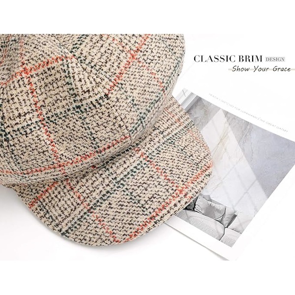 1 stk. Khaki Beret Hat Retro Ternet Efterår Vinter til Kvinder