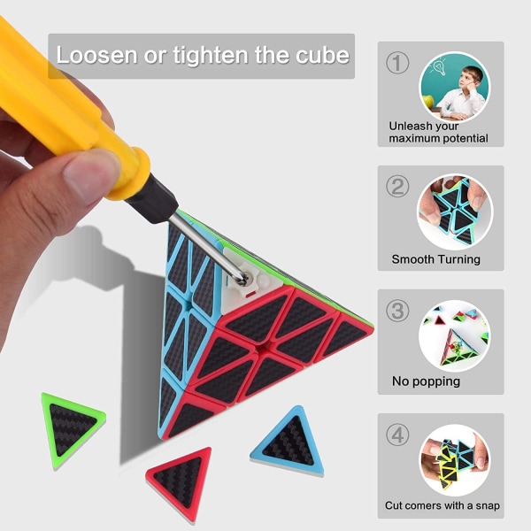 Speed ​​Cube Set, Pyramide 2x2x2 3x3x3 Speed ​​Magic Cube; Super D