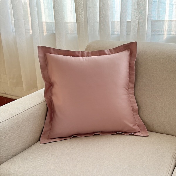 Mjukt platt kuddfodral i ratten inomhus, rosa, 65x 65 cm