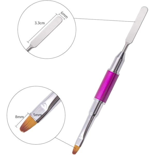 2 i 1 Nail Art Brush，Double Heads Professional UV Gel Pen Nail P