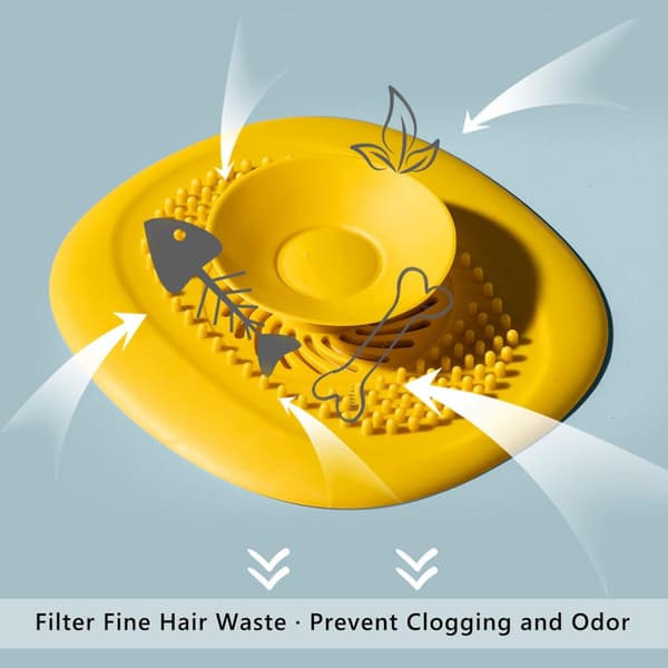 Pakke med silikonavløpsstopper, universell badekarstopper, filter Pr