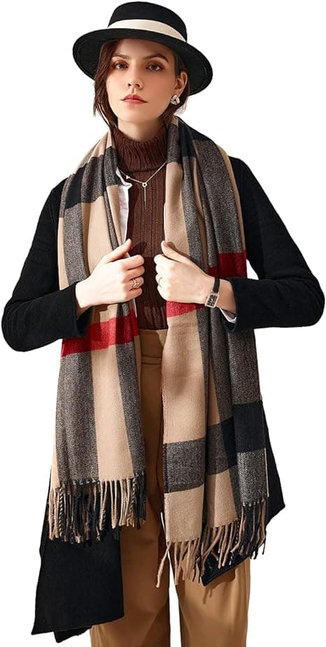 1PC Khaki Skjerf Dame Elegant Kasjmir Pashmina Skjerf For Høst
