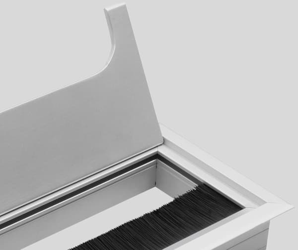 80x 280mm Rektangulär Kabelhantering för Infällda Skrivbord Möbel Kabelorganiserare 2 x [Silver].