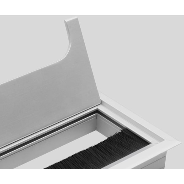 80x 280mm Rektangulær Kabelstyring til Indbyggede Skriveborde Møbel Kabelorganisator 2 x [Sølv].