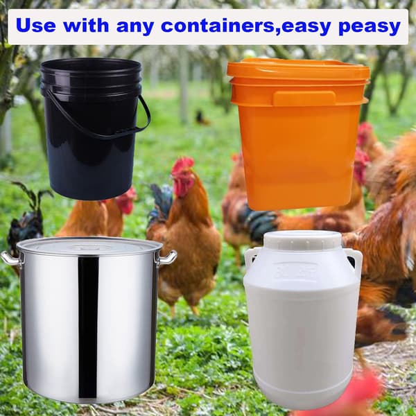 Kyllingefoderautomater DIY, Tyngdefodersæt PVC Fjerkræfoder 4 P
