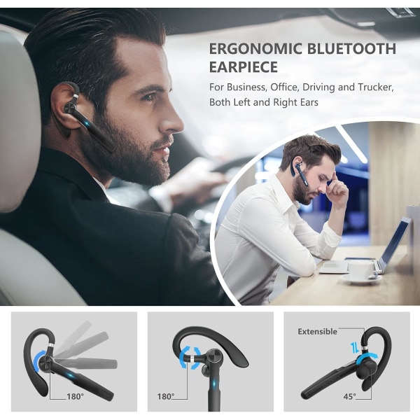 Bluetooth-headset, JOYHOOSH Bluetooth-hörlurar med mikrofon, Trucker B