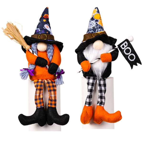 Halloween Gnomes Plys dekorationer Sæt med 4, Elf Doll for Home Dé